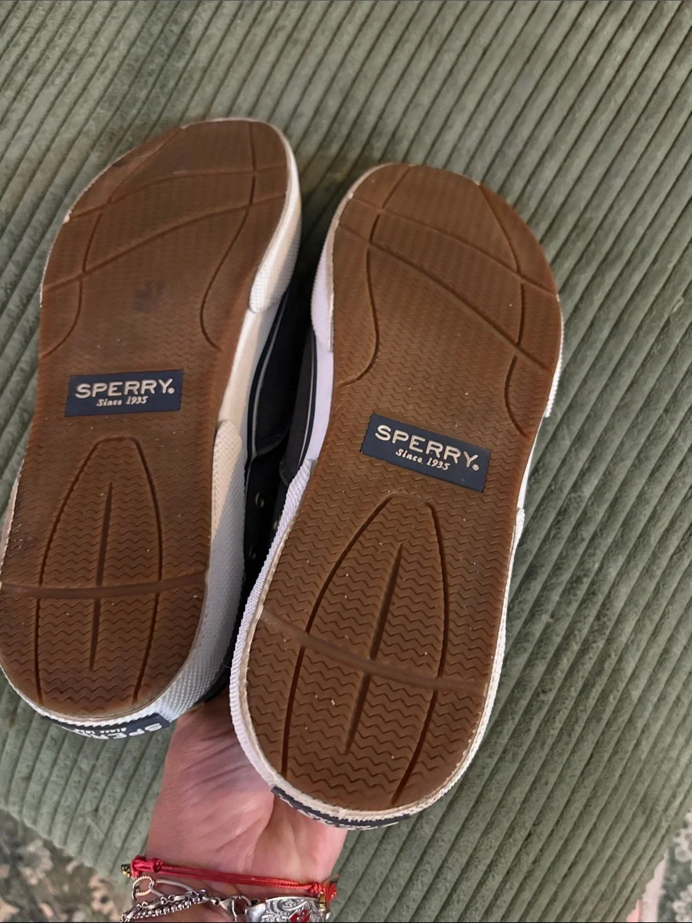 Sperry Men’s Navy Canvas Boat Shoes with White Laces